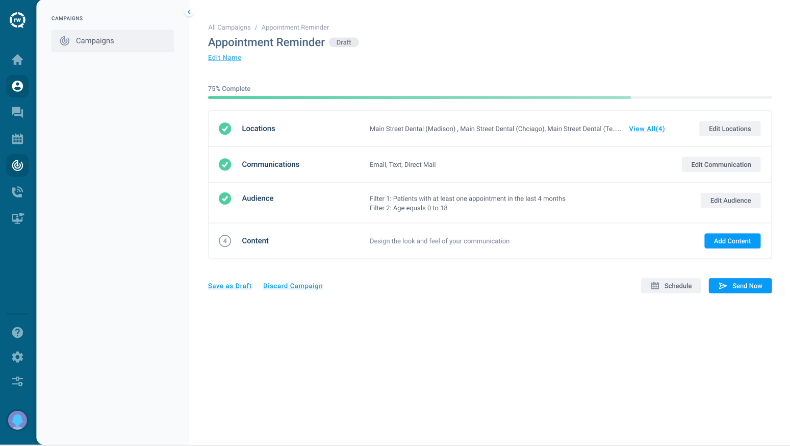 Patient communication campaign builder